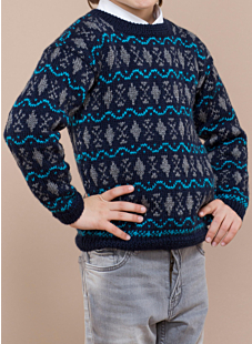 Fair Isle Sweater with round Collar