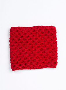 Red honeycomb stitch snood