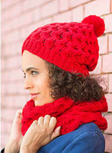 Red honeycomb stitch beanie
