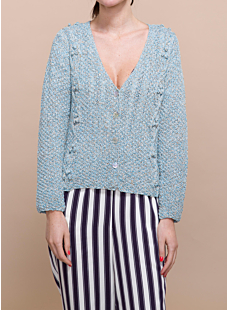 V-Neck Cable Cardigan