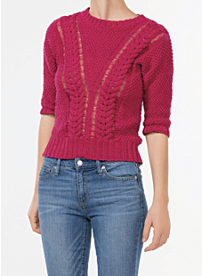 Lace and cable sweater