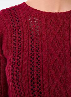 Round neck lace sweater