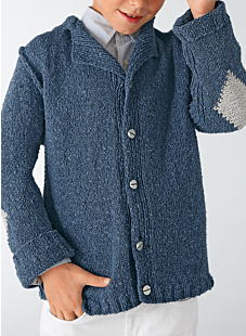 Cardigan with shirt collar