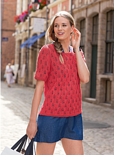 Mag. 178 #13 Short sleeve openwork sweater