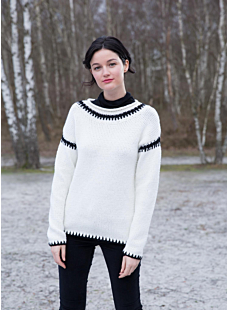 Sweater with crocheted detail