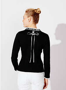 Sweater with embroidered collar