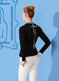 Sweater with embroidered collar