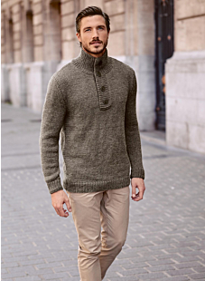 Button neck sweater - soft classic version