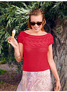 Sleeveless cable sweater