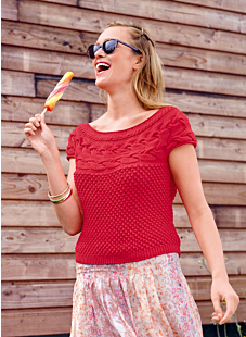 Sleeveless cable sweater
