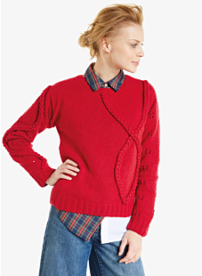 Sweater with faux cable