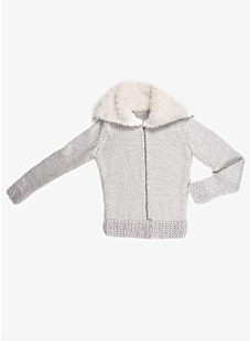 Zipped jacket with fur collar