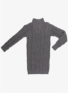 Cabled dress with zipped neck