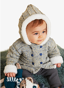 Coat with lined hood