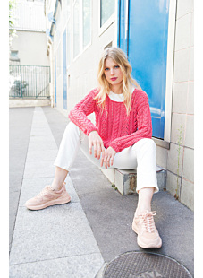 Round necked openwork sweater