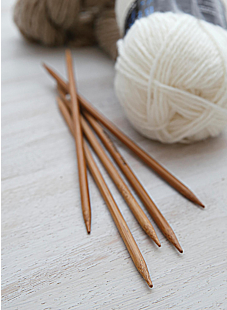 Double point needles, bamboo, 20 cm