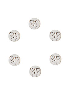 Pack of 6 coconut  buttons, Ø 18 mm