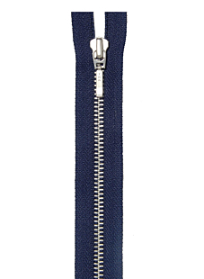 Open-end navy metal zip