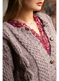 Cable and lace cardigan