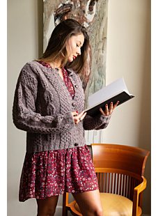Cable and lace cardigan