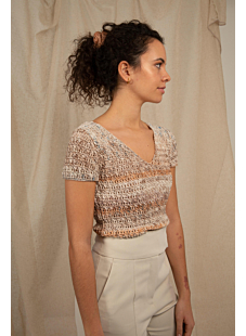 crocheted v-neck sweater