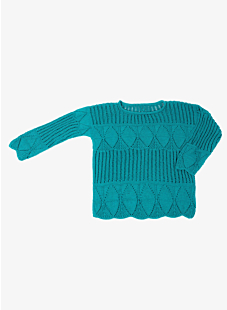 Lace work boat neck sweater