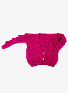 Large cardigan with patterned sleeves