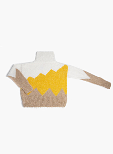 Crew neck intarsia sweater