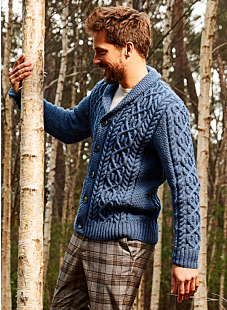 Shawl collar cable jacket