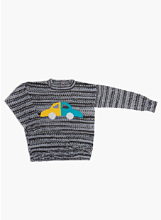 Sweater with car motif