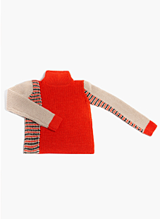 High neck rib sweater with highneck