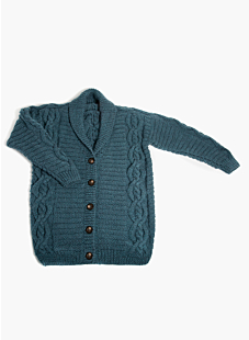 Cable jacket with shawl collar