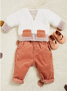 Two color cardigan with pockets