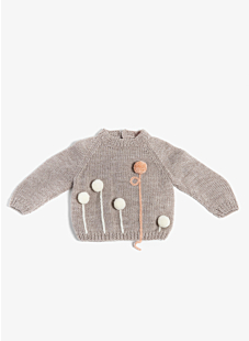Pompoms ragglan sweater