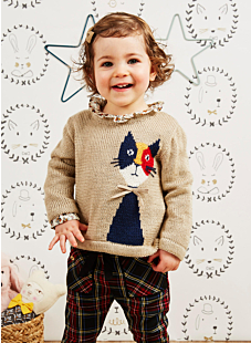 Sweater with cat motif