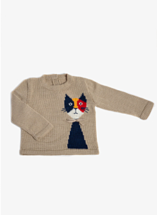 Sweater with cat motif