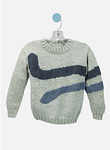 Sweater with intarsia motif