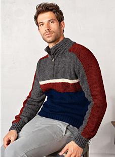 Pull homme color-block col camionneur