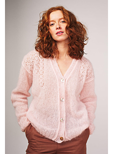 V-neck lacy cardigan