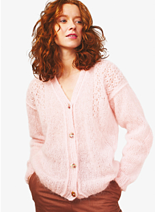 V-neck lacy cardigan