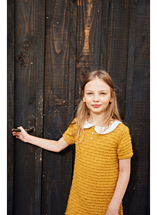 Dress with broderie anglaise collar