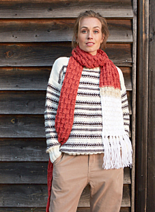 Large scarf with fringe