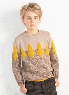 Pine trees intarsia sweater