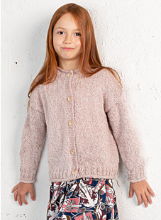 Cardigan with rolled edges