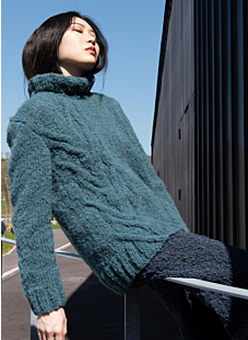 Sweater with cable panel