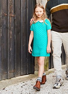 Dress with broderie anglaise collar