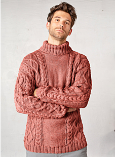 Roll neck cabled sweater