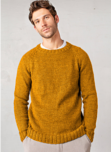 Raglan sweater with round collar