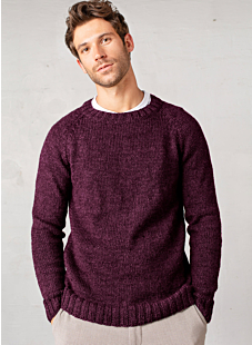 Raglan sweater with round collar