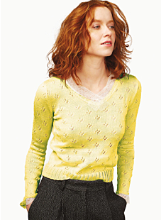 V neck lacy sweater